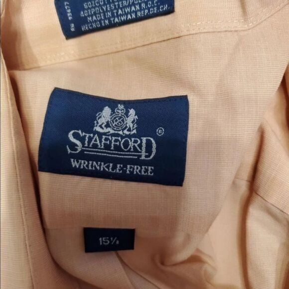 Stafford Peach Men Shirt 15 1/2 sku7 - Picture 3 of 3